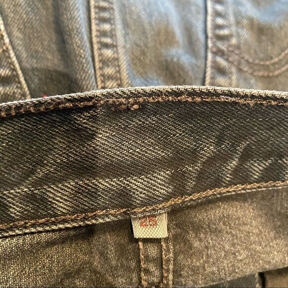 Levi’s-Ribcage Mini Skirt in a Washed Black with Raw Hem - Picture 10 of 13